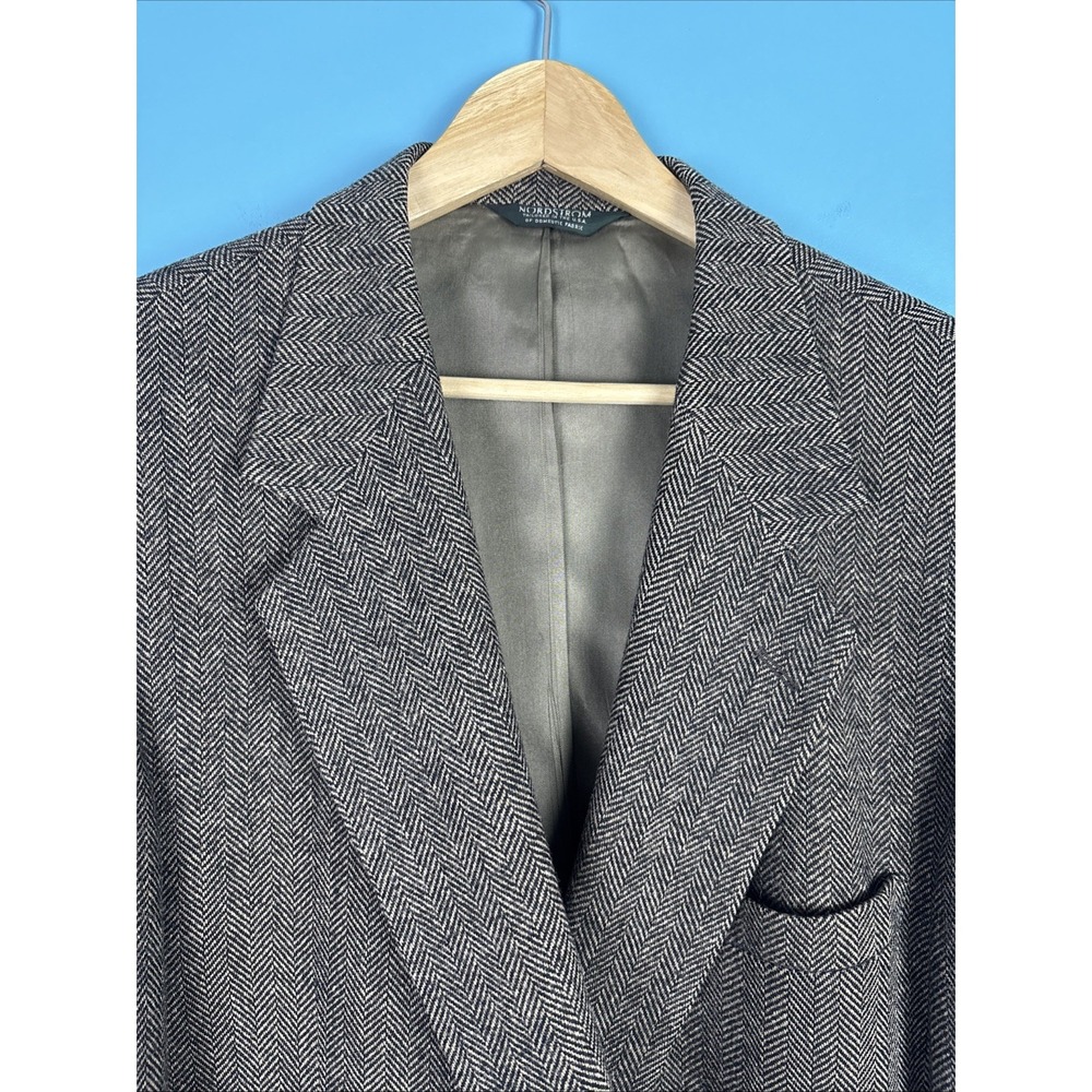 VTG Nordstom Broadmoore & Pike 46L Mens Herringbone Wool Brown Blazer Made USA